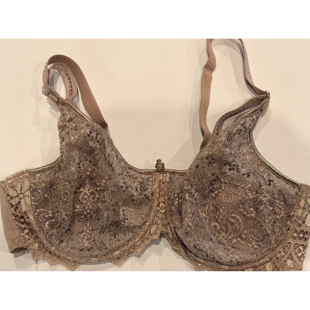 Empreinte Cassiopee Lace Seamless Full Cup Bra Taupe Gold 07151 Womens 34D